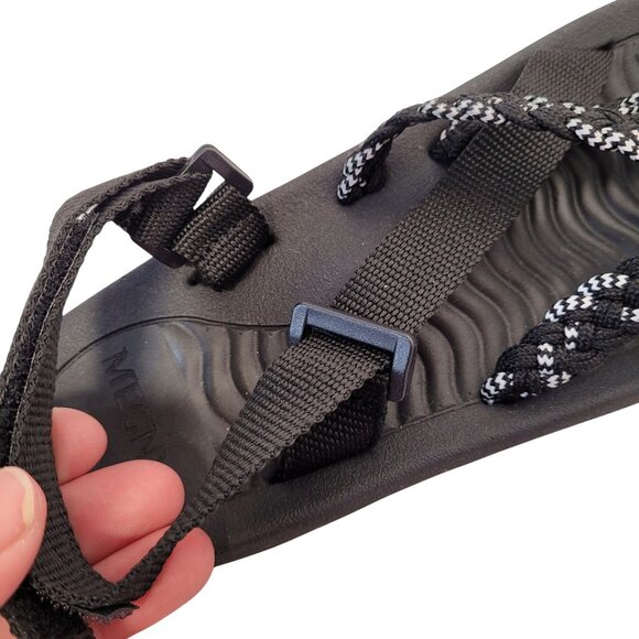 MEGNYA Women's Comfort Sandals Black Braided Straps Arch Support Size 7 - Picture 8 of 9